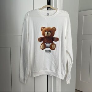 Moschino Underwear Diaper Bear White Pullover Sweatshirt Crewneck